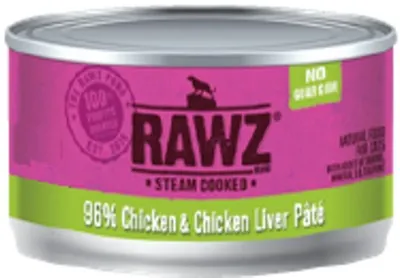 18/3oz Rawz 96% Chicken & Liver Cat Can - Items on Sale Now